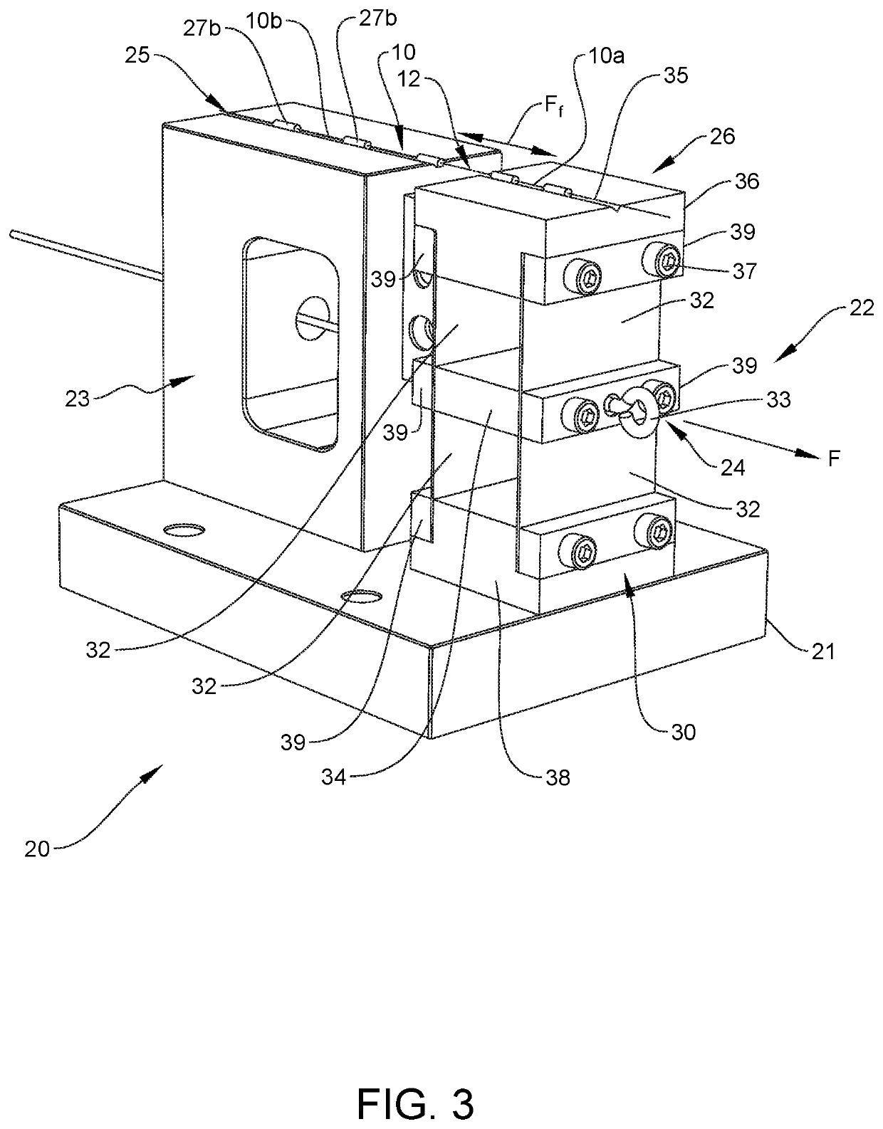 Tensioning device having a flexure mechanism for applying axial tension to cleave an optical fiber and method