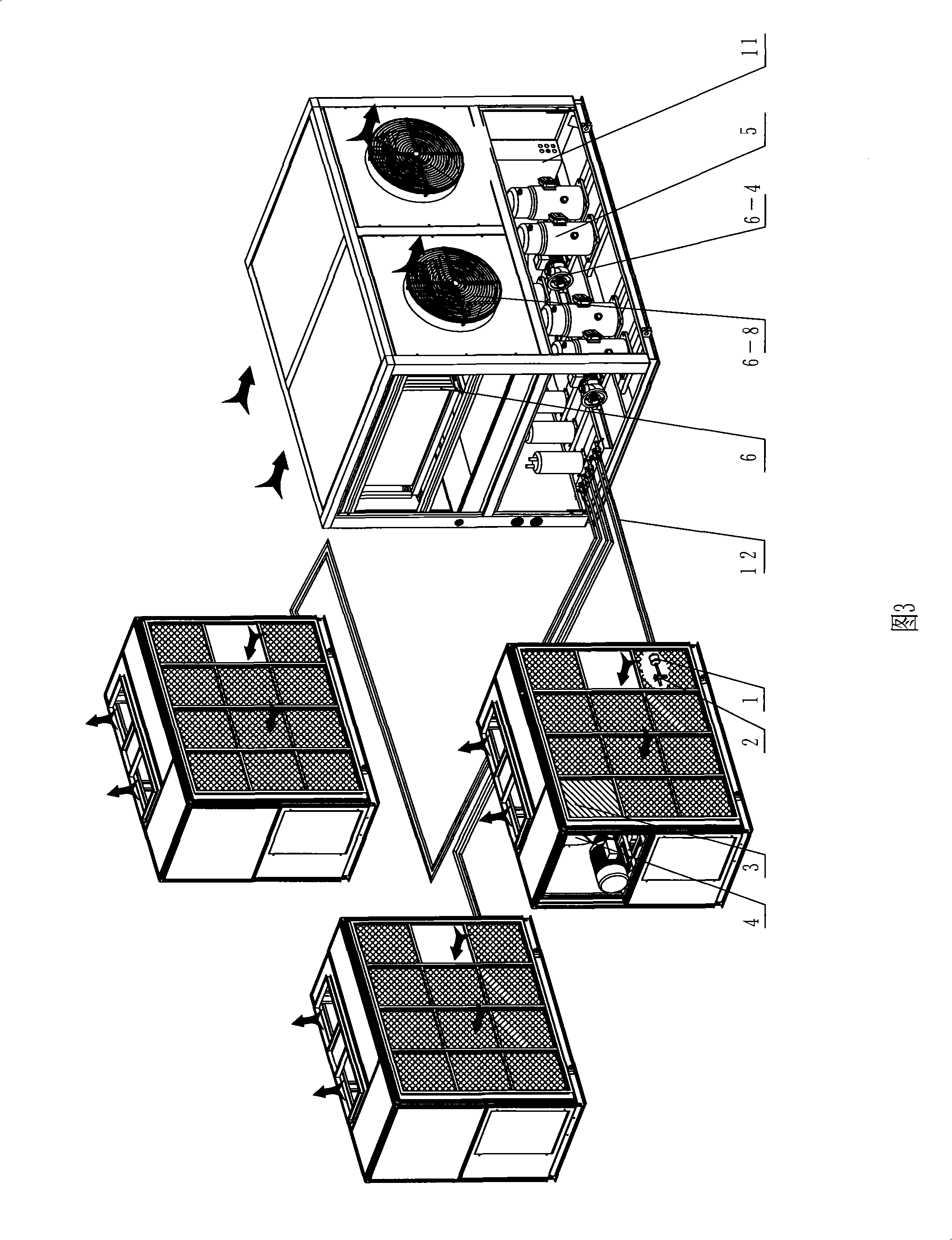 Tube-plate evaporative condensing air-conditioning unit with packing