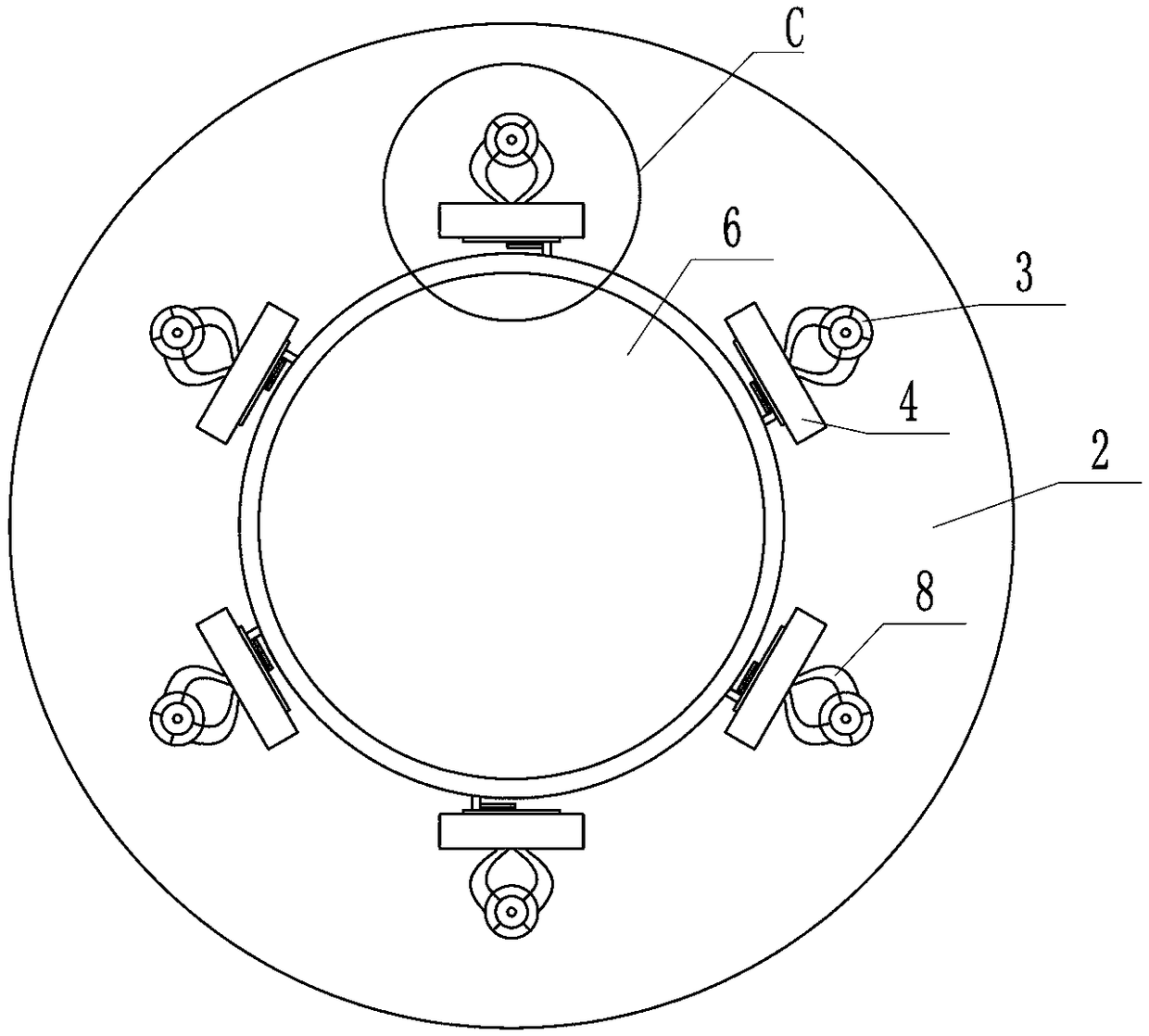 Detection device convenient for handling gloves