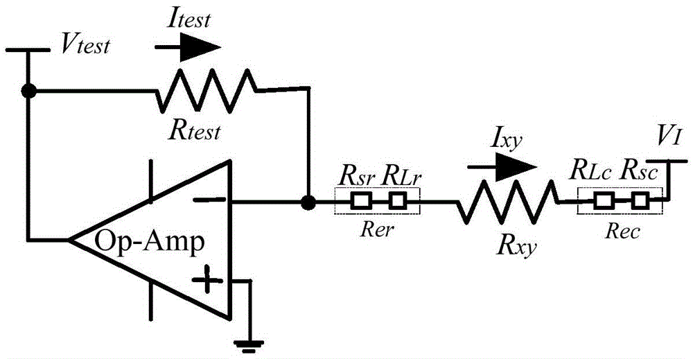 Resistive sensor array read-out circuit based on two-wire system equipotential method