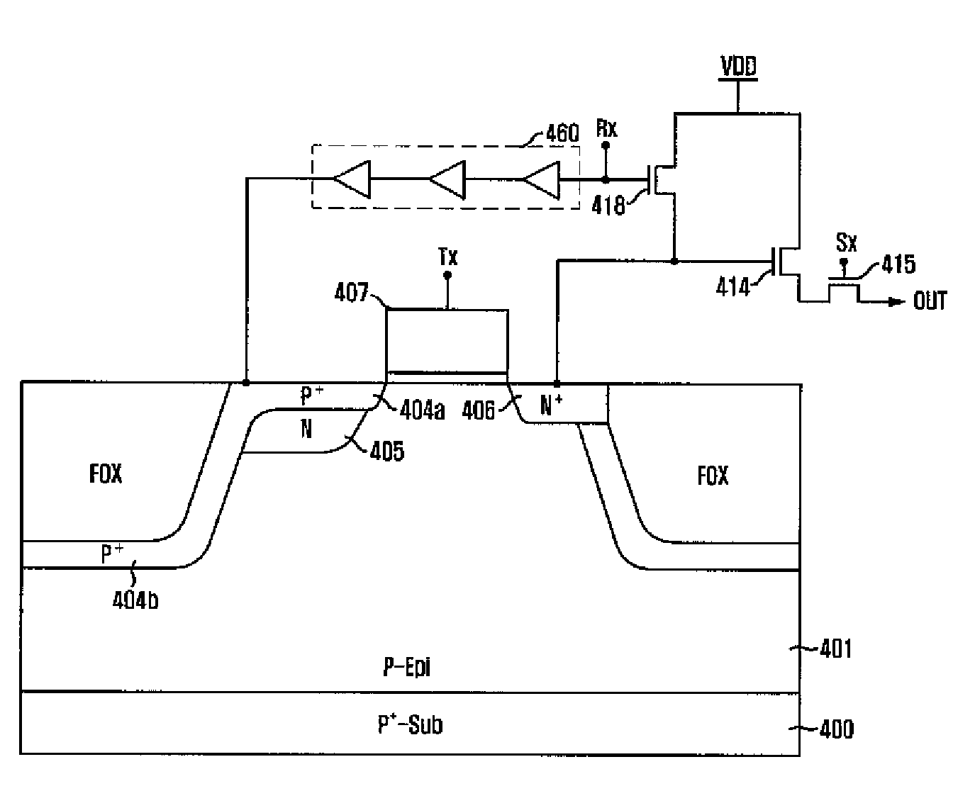 Pixel of image sensor having electrically controllable pinning layer