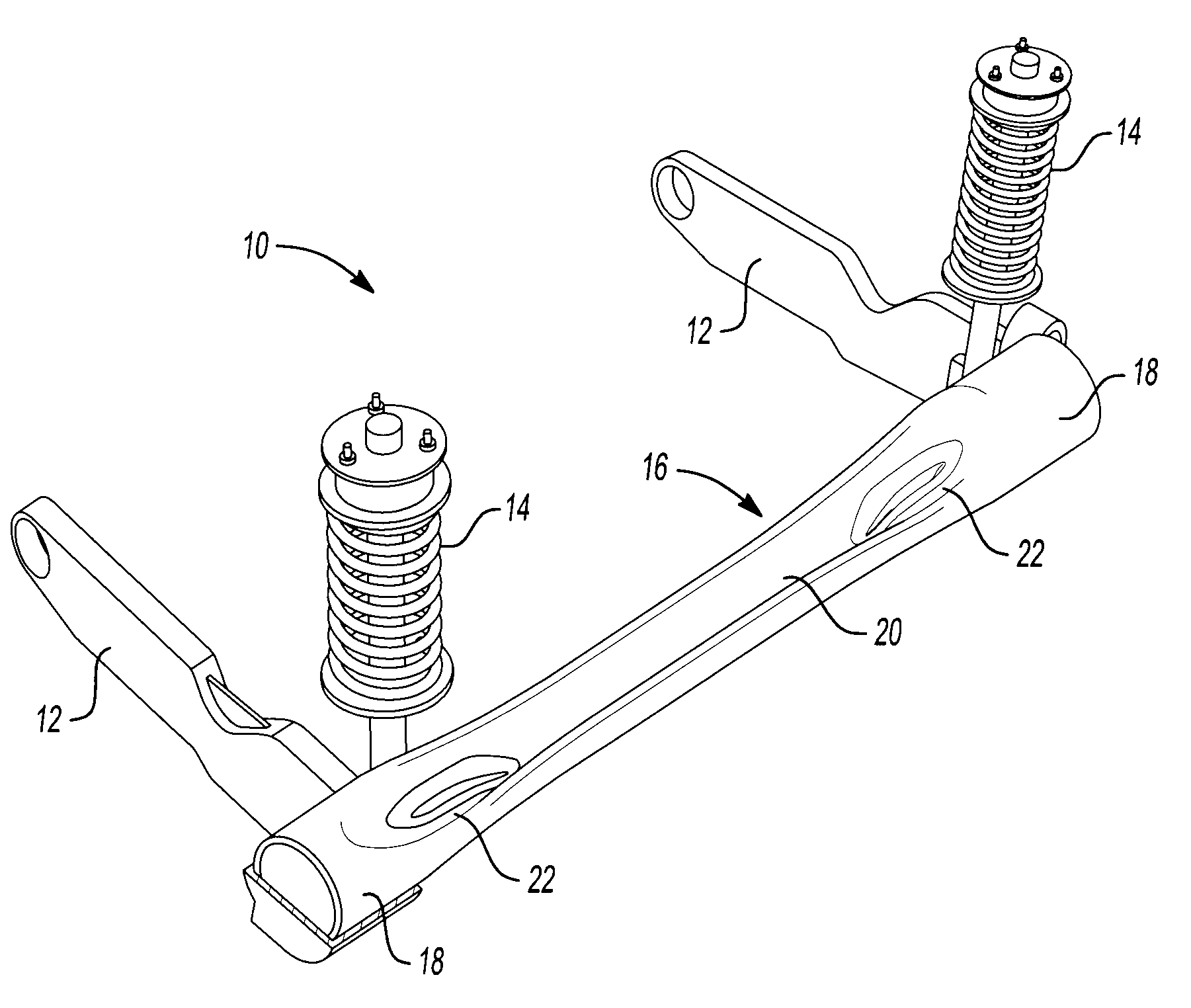 Twist beam with interlock