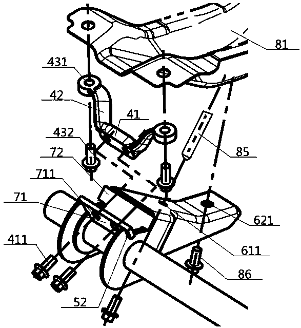 Turnover support assembly structure and assembling method thereof