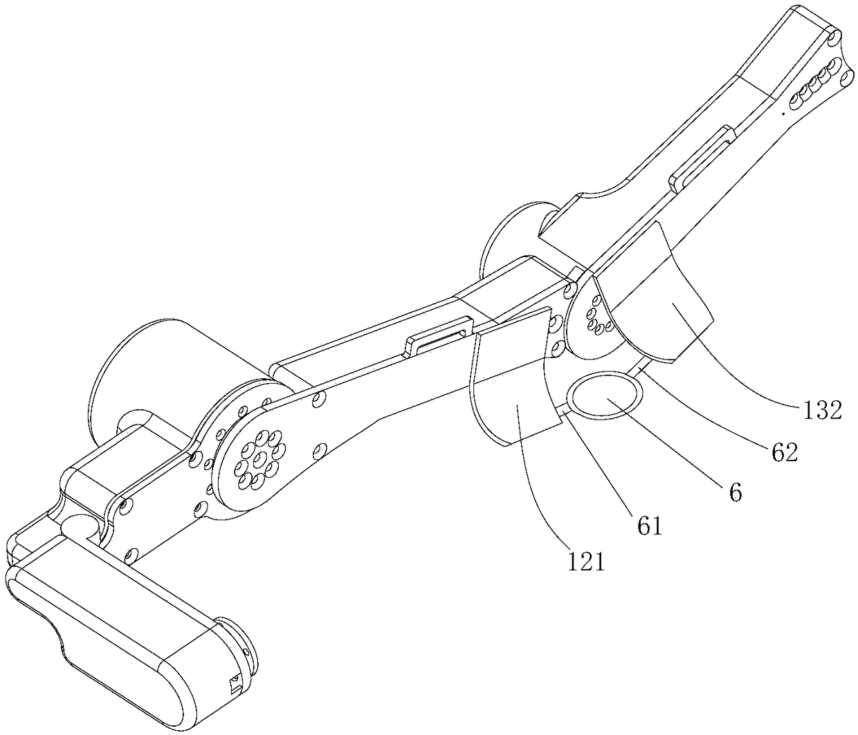 Upper limb structural component conforming to human body bionics design of exoskeleton robot