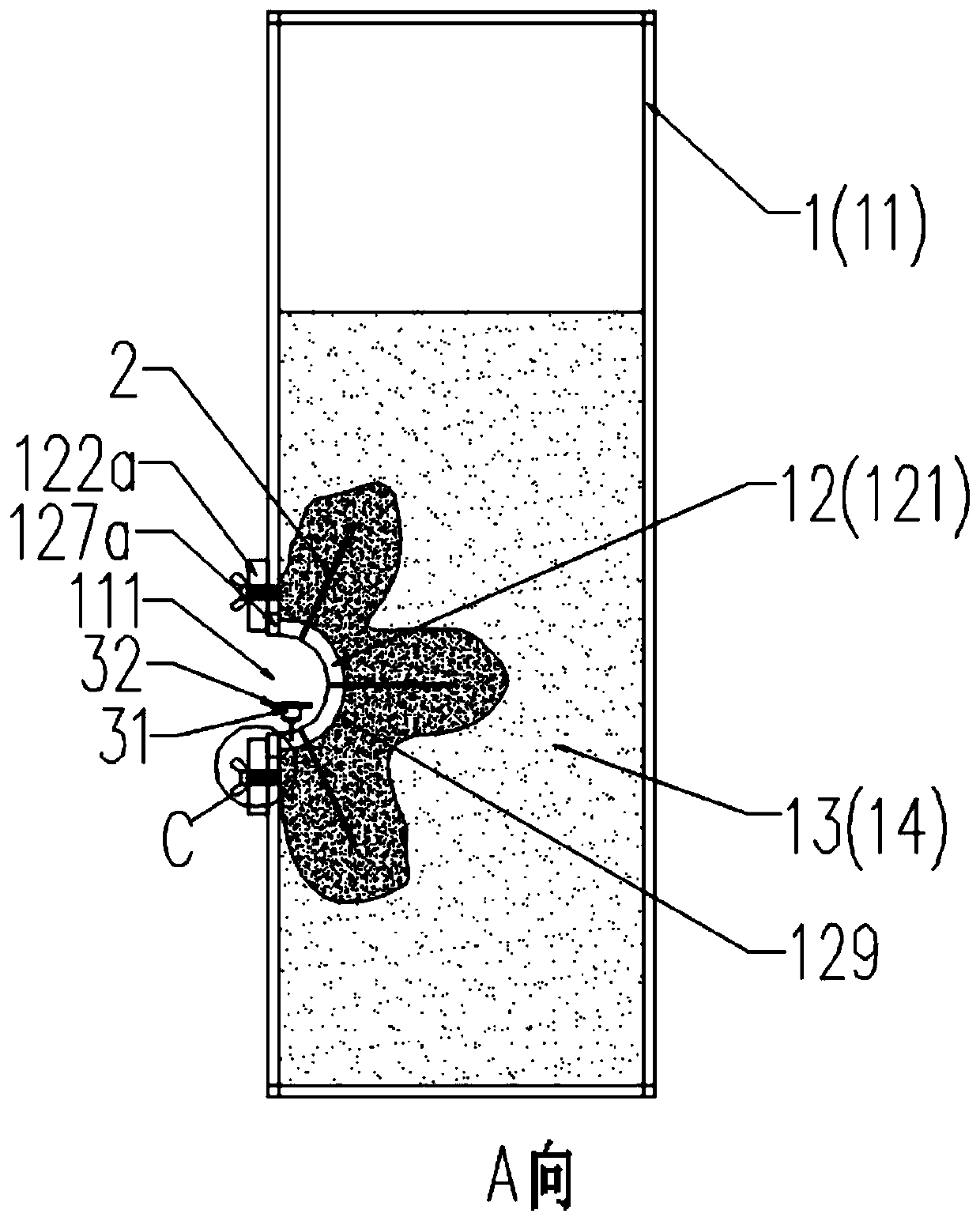 Test device and method for simulating shield to pass through bad formation hole to grout