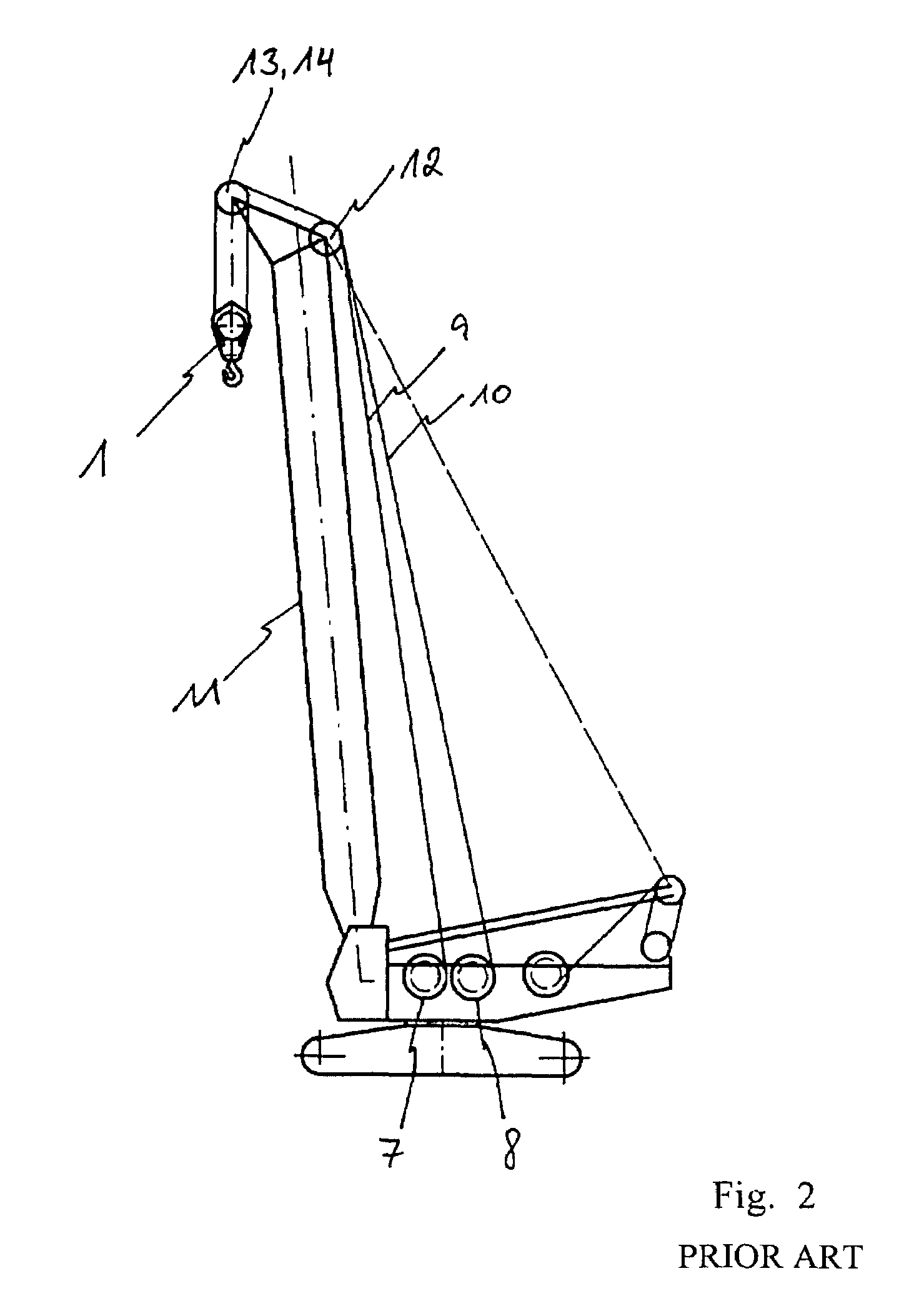 Hoisting-cable drive comprising a single bottom-hook block and two winches