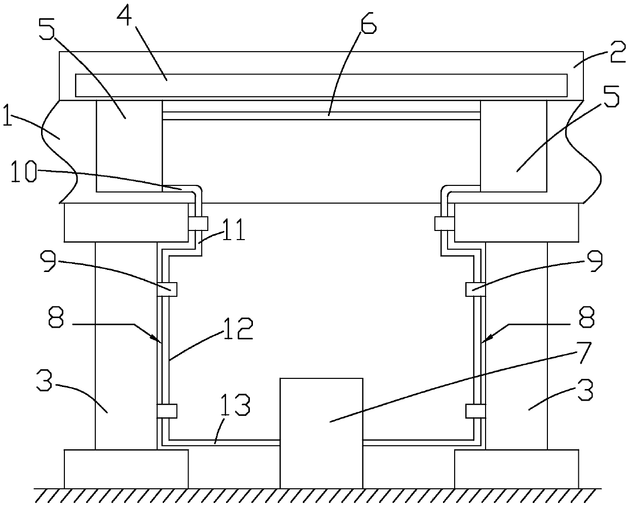 A rapid rainwater collection system for urban elevated roads and its construction method