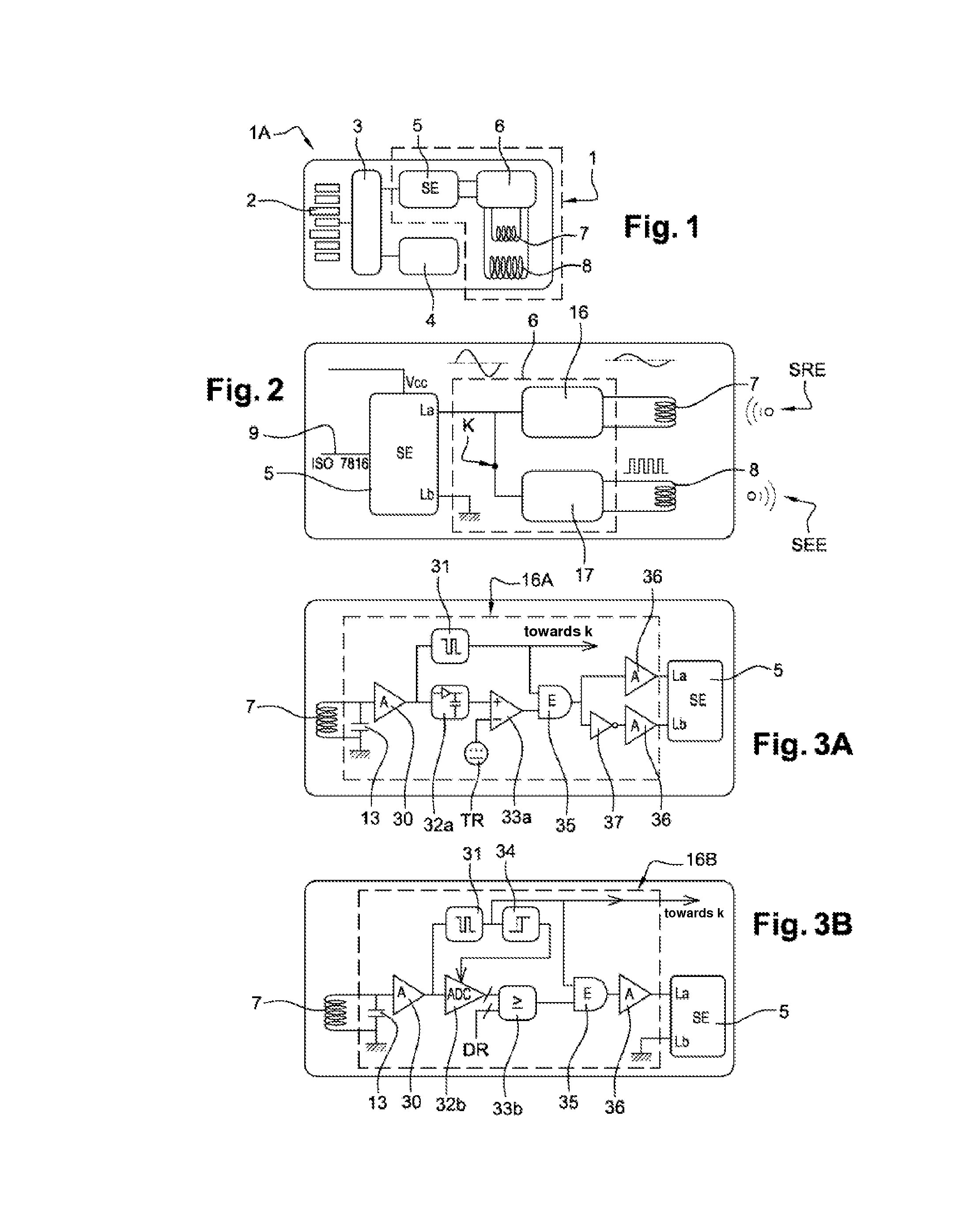 Method, circuit and contactless communication device with activated emitting