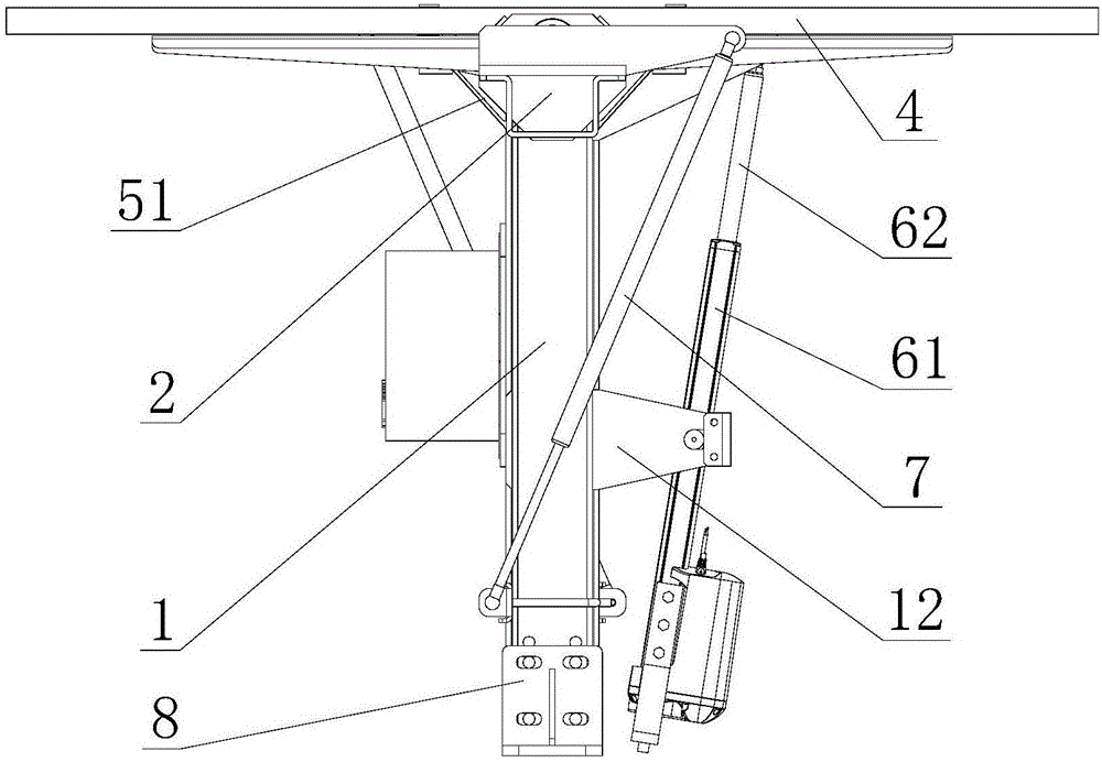 Flat single shaft tracking support