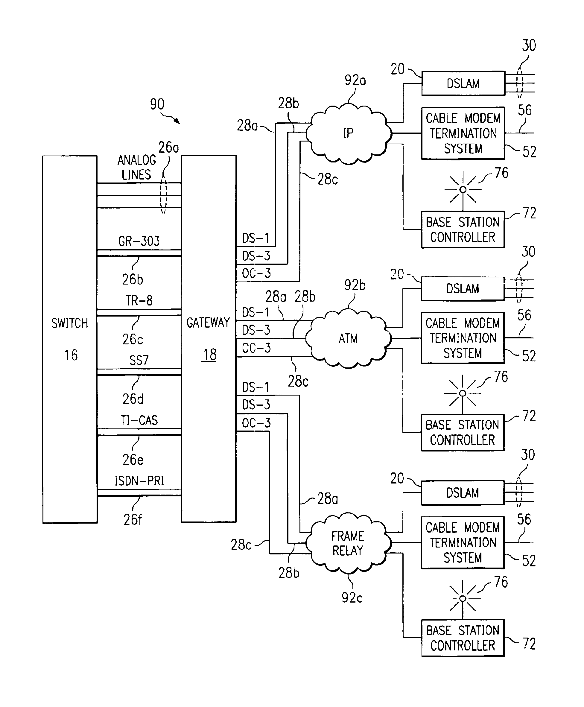 System and method for interfacing telephony voice signals with a broadband access network