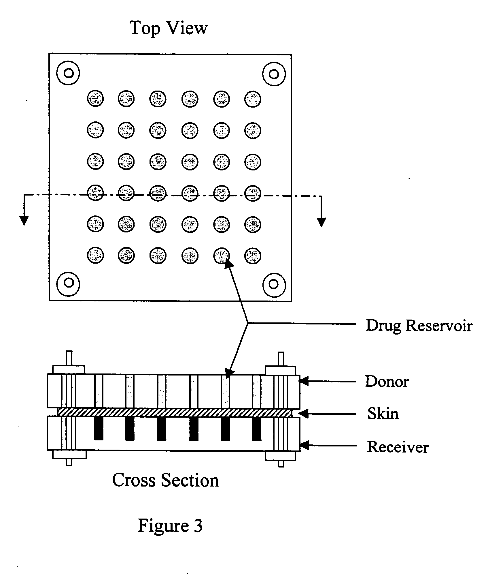 Distributed drug dispensing matrix as a transdermal patch