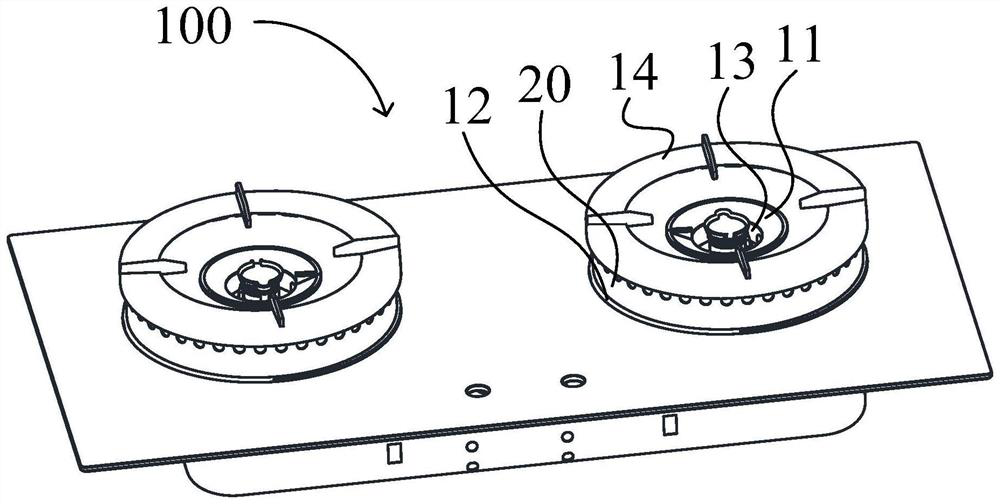 Energy gathering ring assembly and gas stove