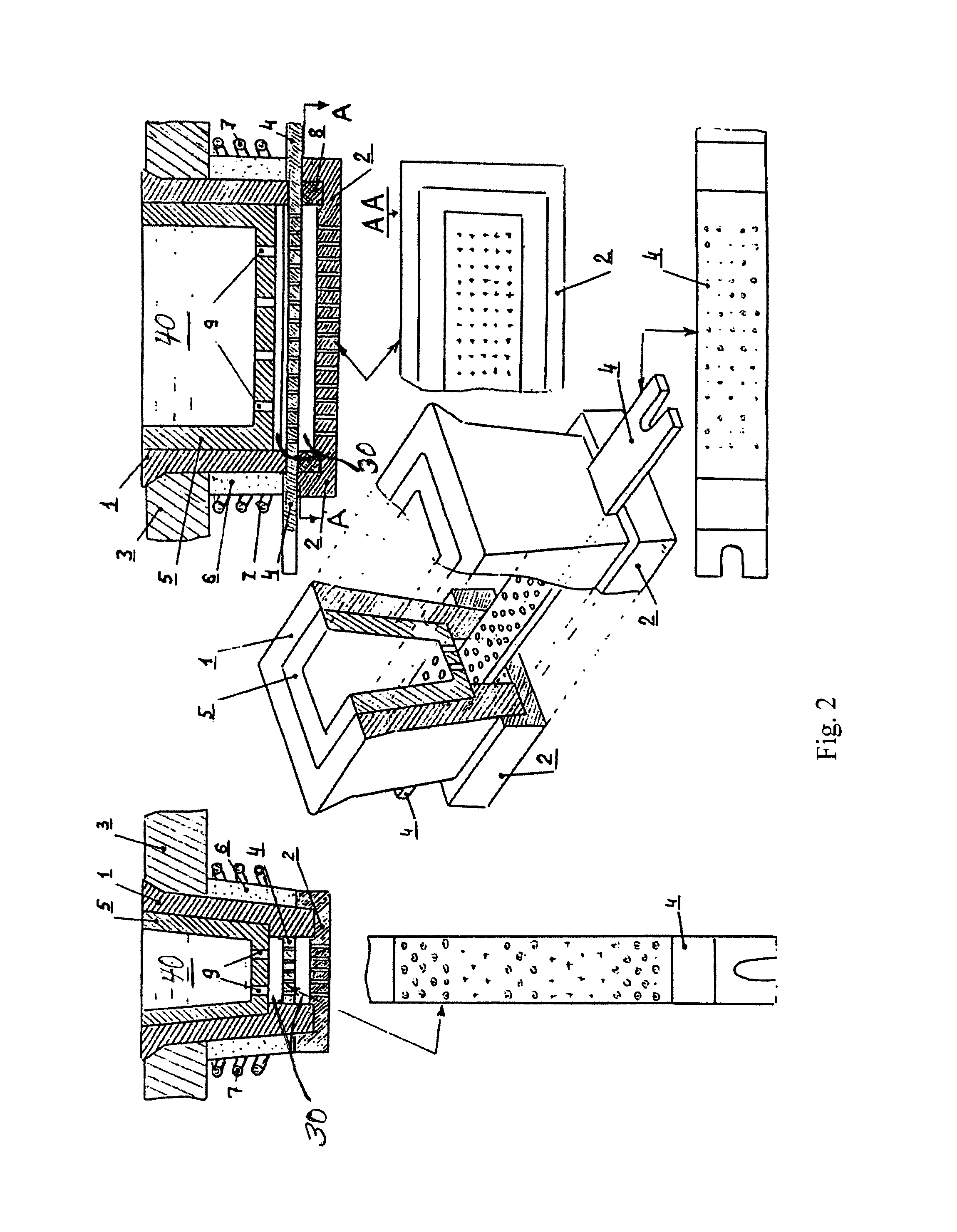 Ceramic bushing/s consisting local heating/s integrated in apparatus for manufacturing mineral/basalt fibers