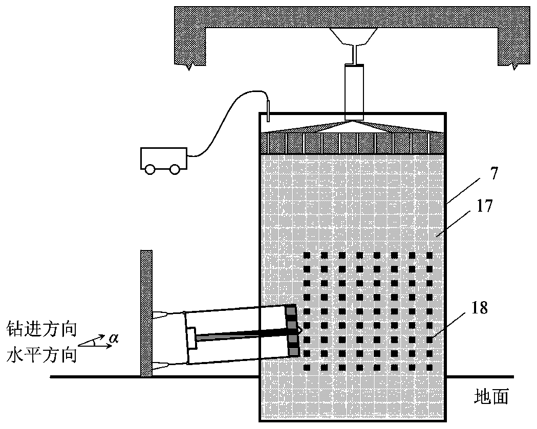 Indoor device and method for simulating construction disturbance soil of movable small-sized shield machine