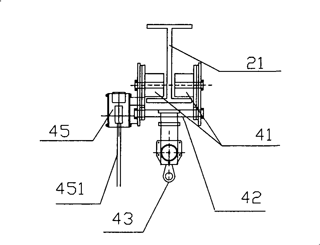 Hanger rail type electric hanging boat and high-rise long span house, bridge building construction method and use thereof