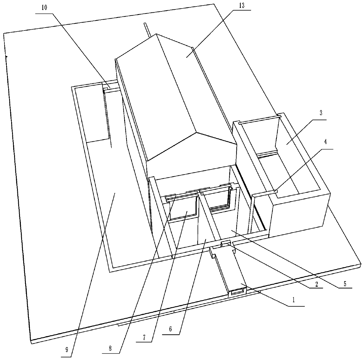 Unpowered automatic baffling type biogas generating device