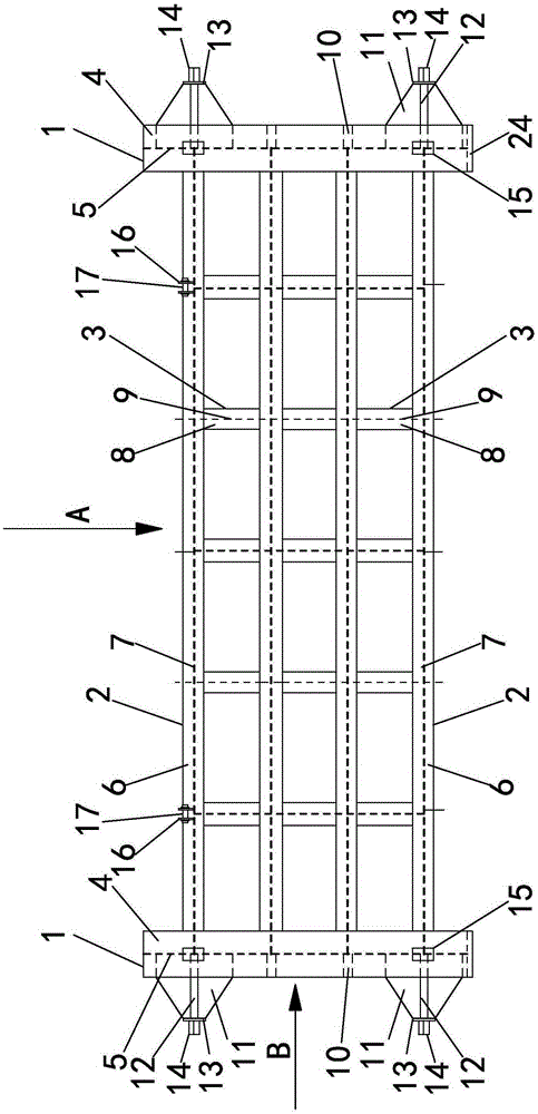 Test tank frame and construction method for underwater inspection of diversion tunnel door slot in hydropower station