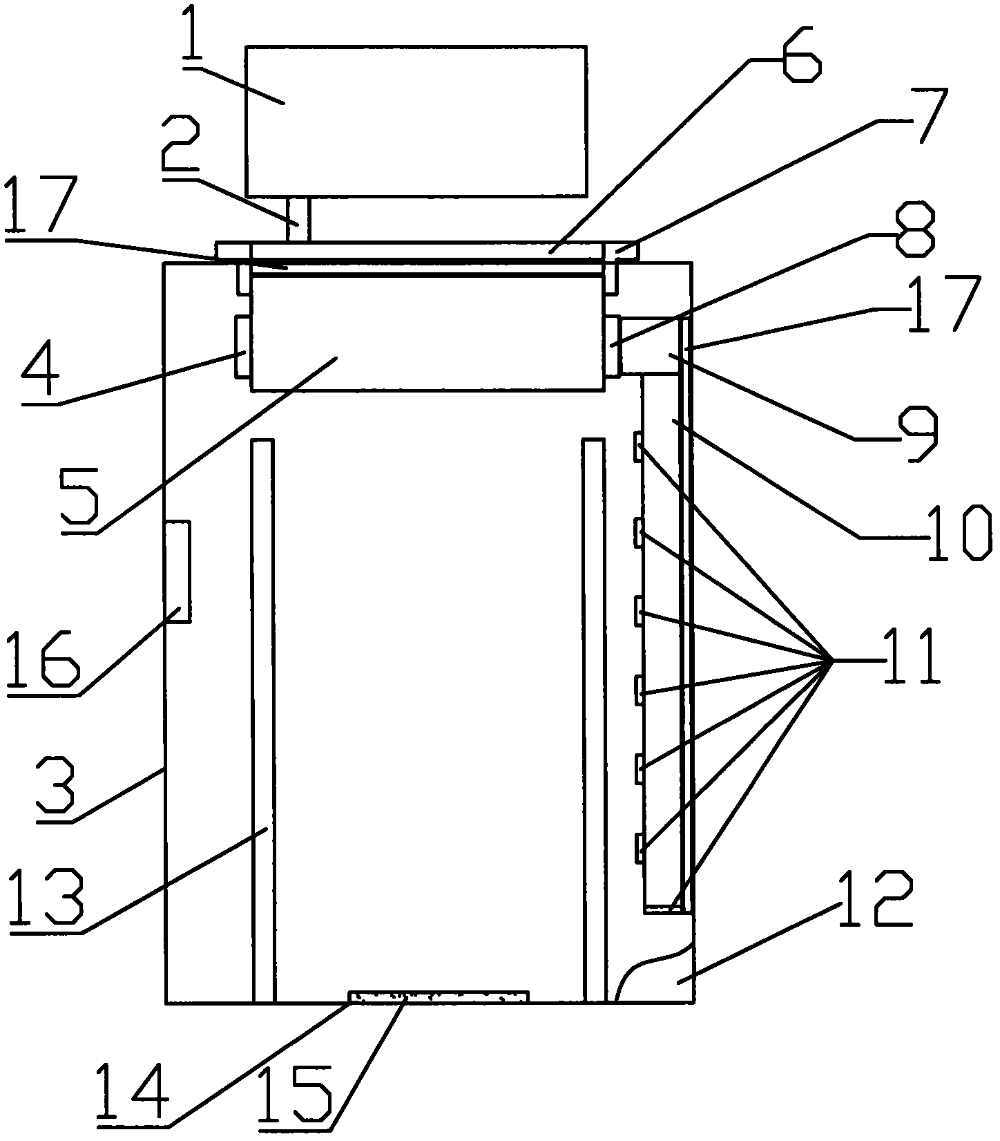 Network cabinet with air conditioner arranged at top