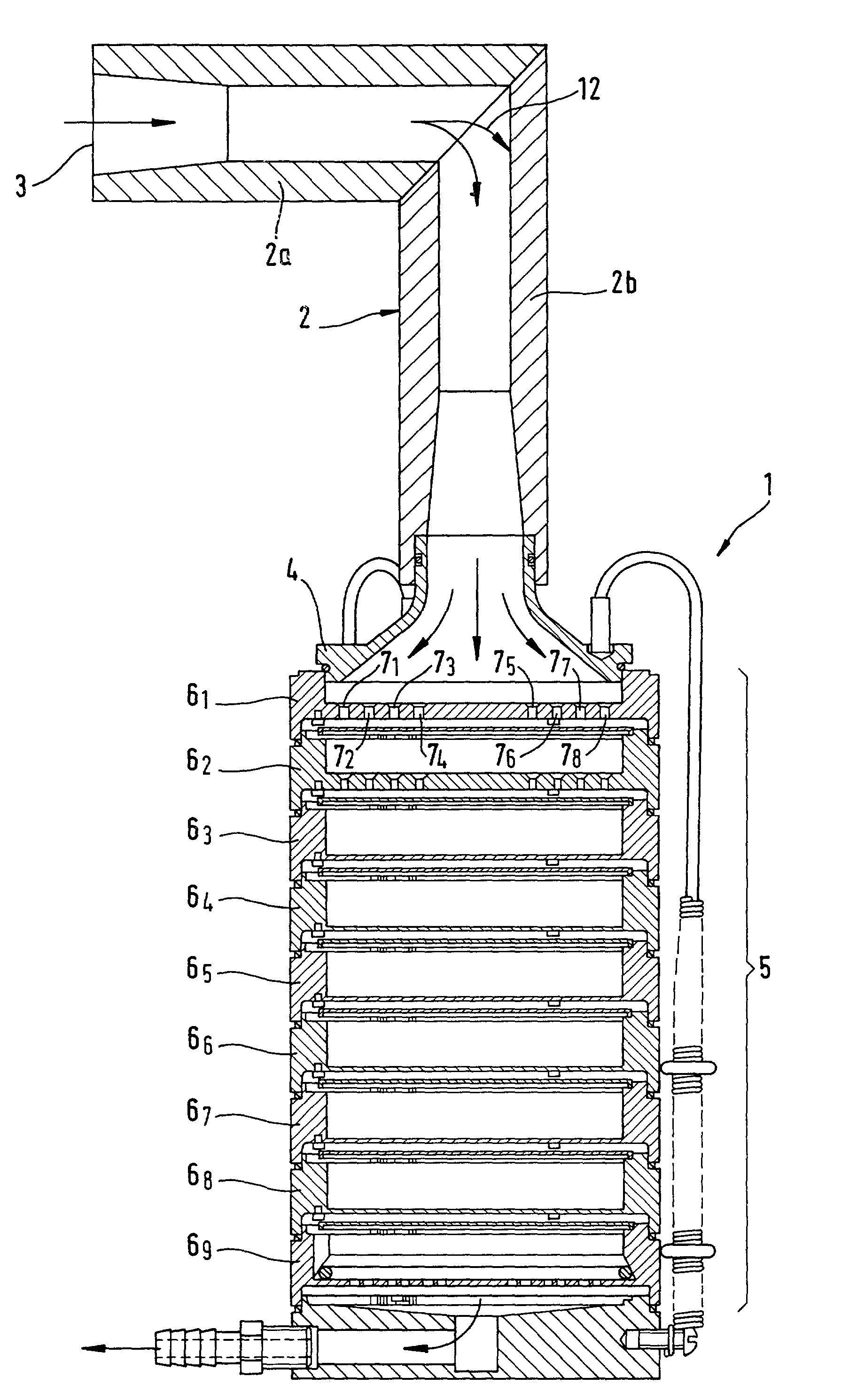 Process for determining the particle size distribution of an aerosol and apparatus for carrying out such a process