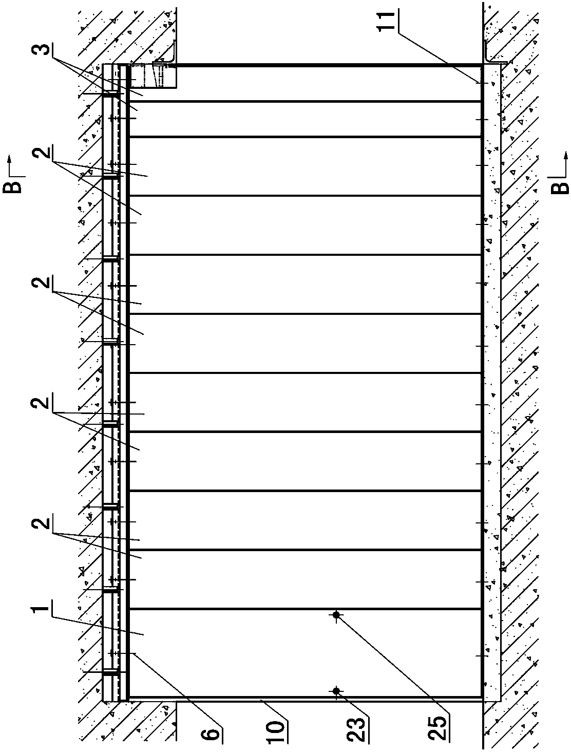 Folding type disguising door of protective section of subway entrance and subway exit