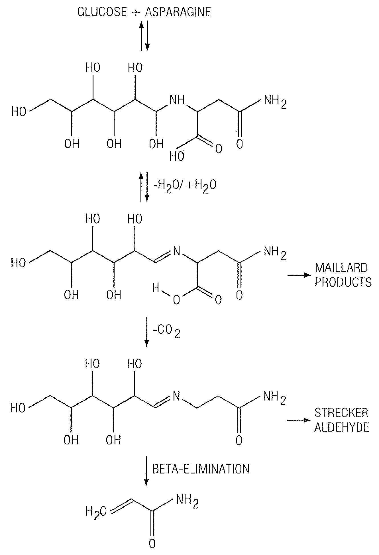 Method for Reducing Acrylamide Formation in Thermally Processed Foods