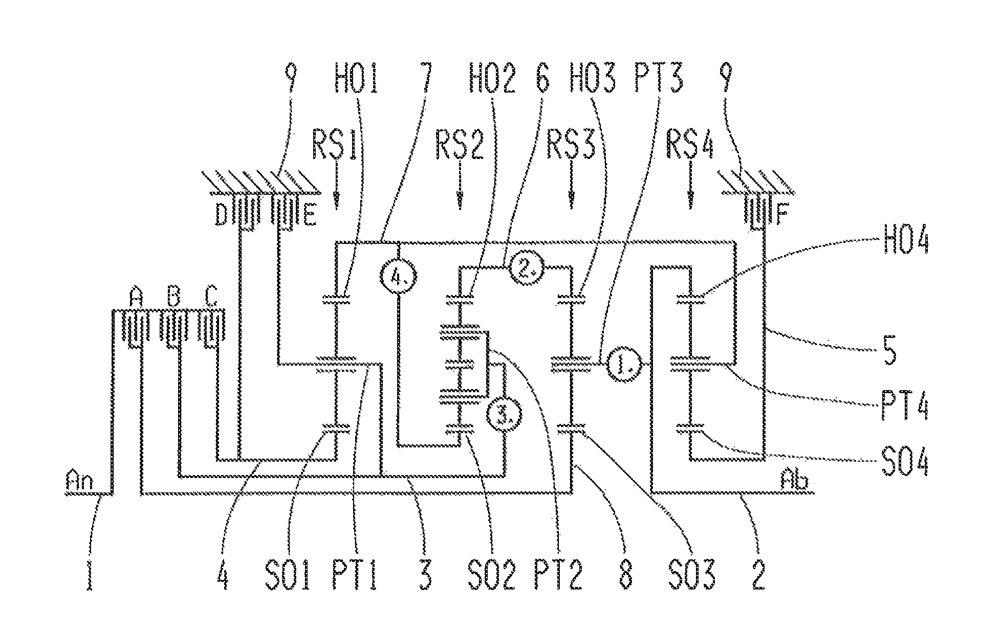 Multi-stage planetary vehicle transmission