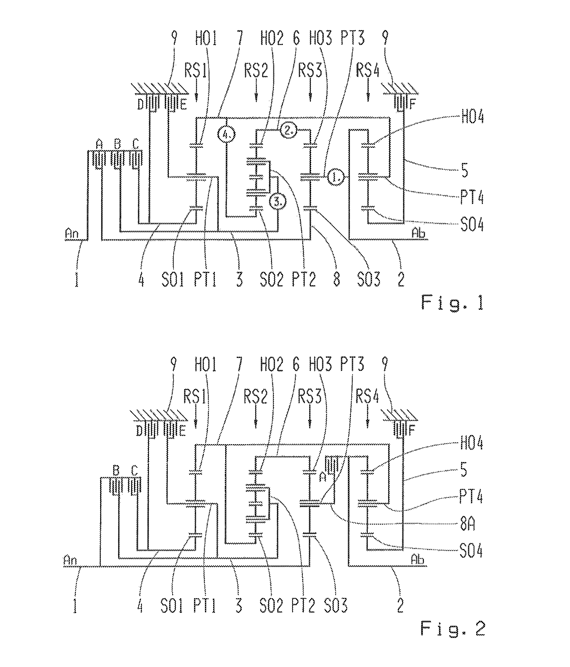 Multi-stage planetary vehicle transmission