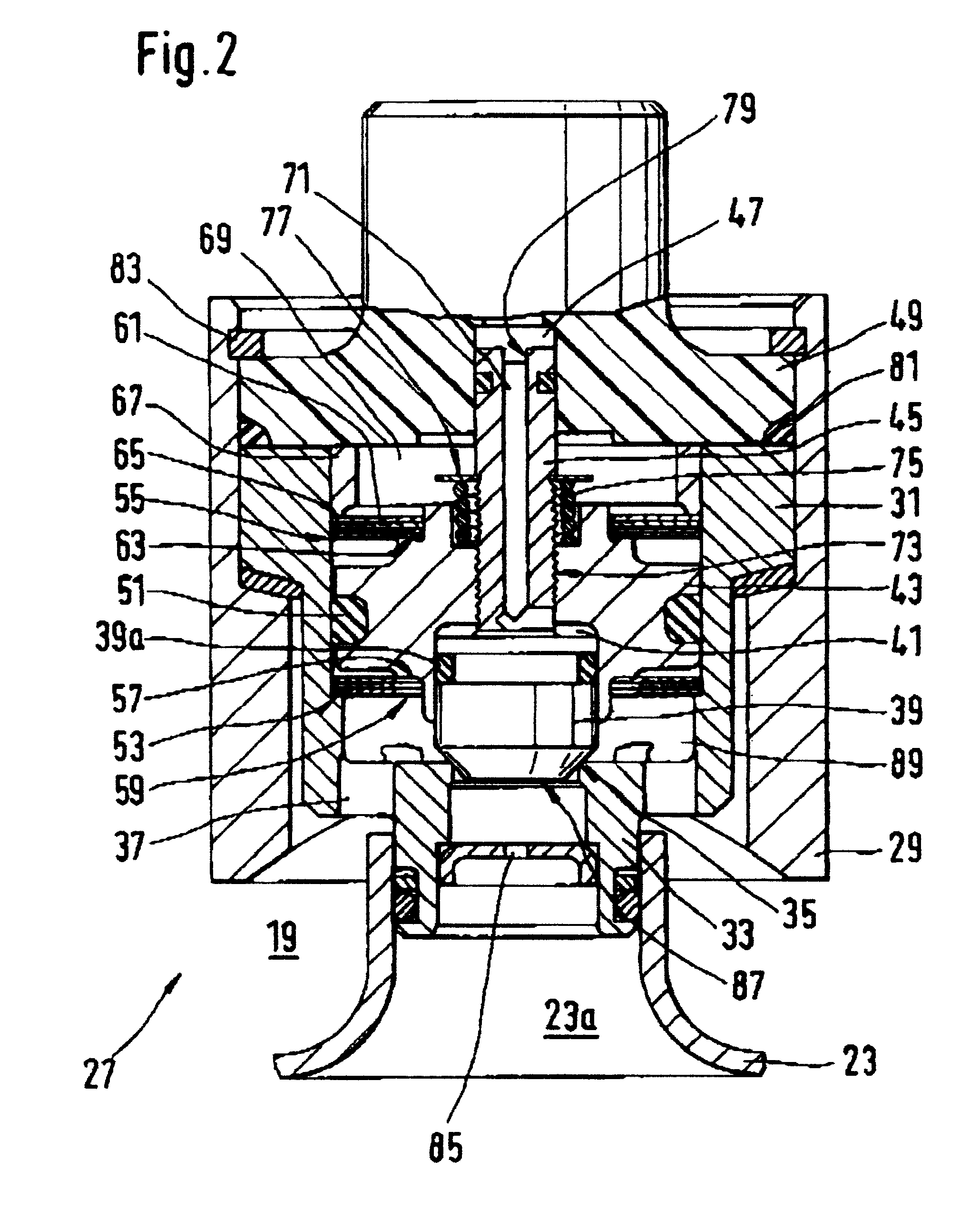 Pressure-dependent valve for a vibration damper