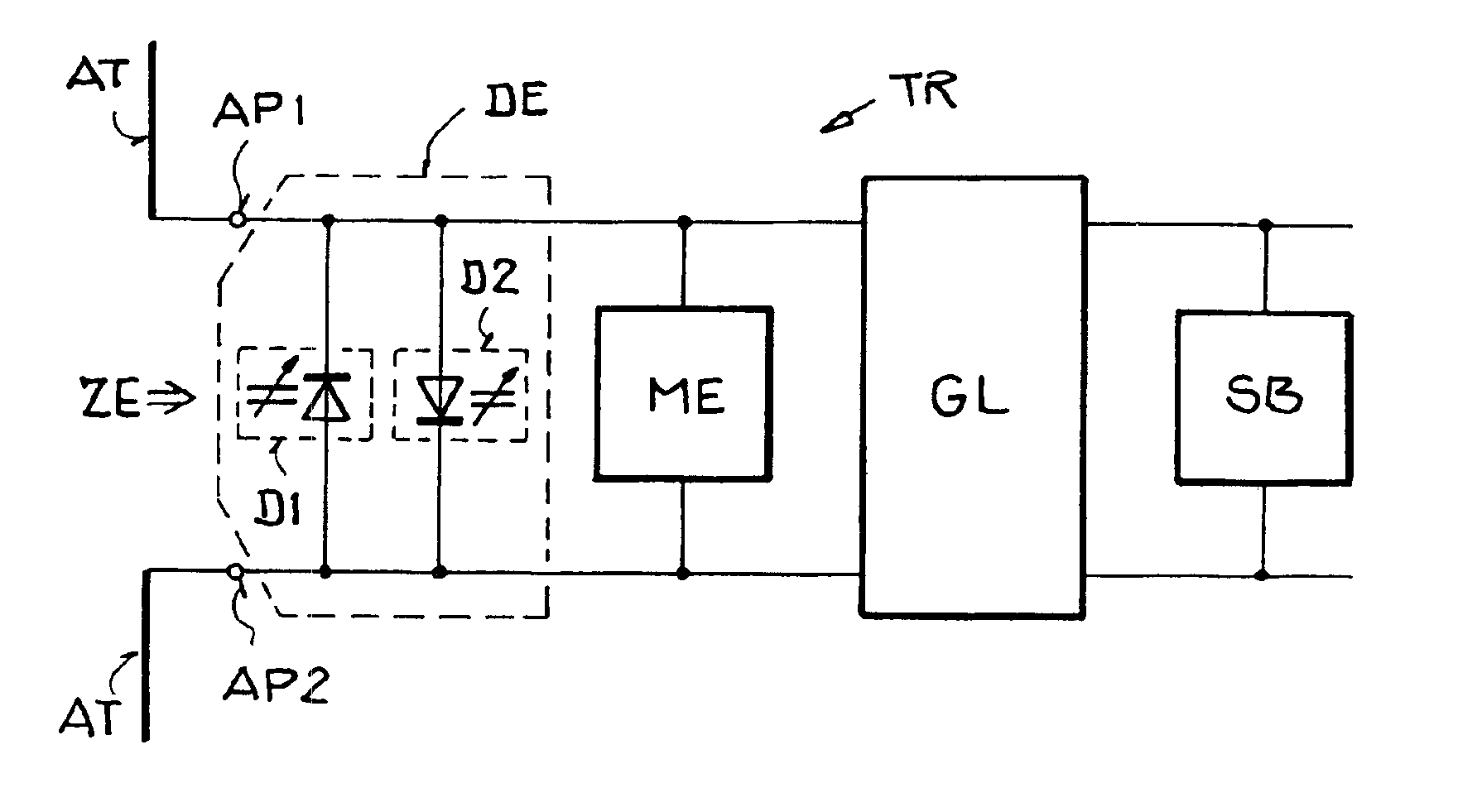 Circuit arrangement and method for deriving electrical power from an electromagnetic field