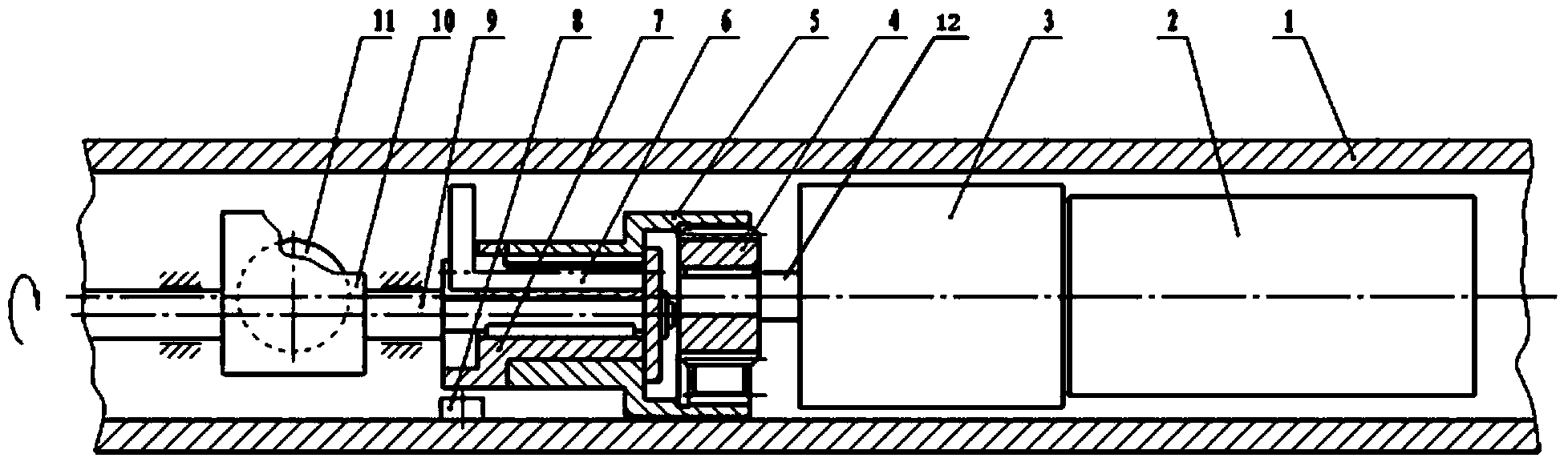 Torsion bar type underground focus suitable for cased wells with any slope