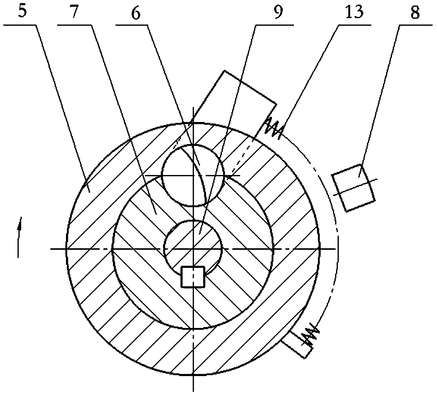 Torsion bar type underground focus suitable for cased wells with any slope