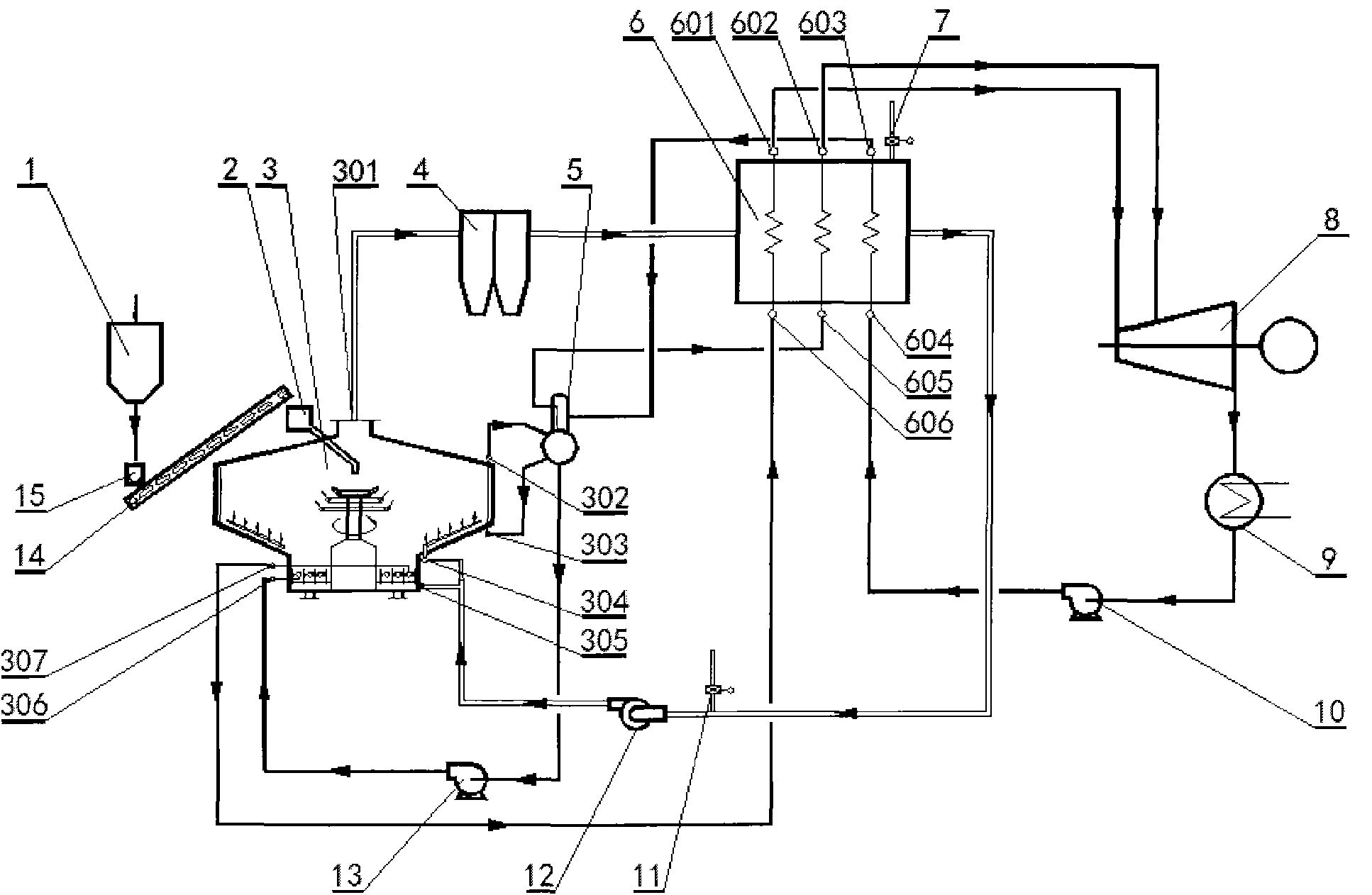 Metallurgical molten slag dry granulating and heat recovering system