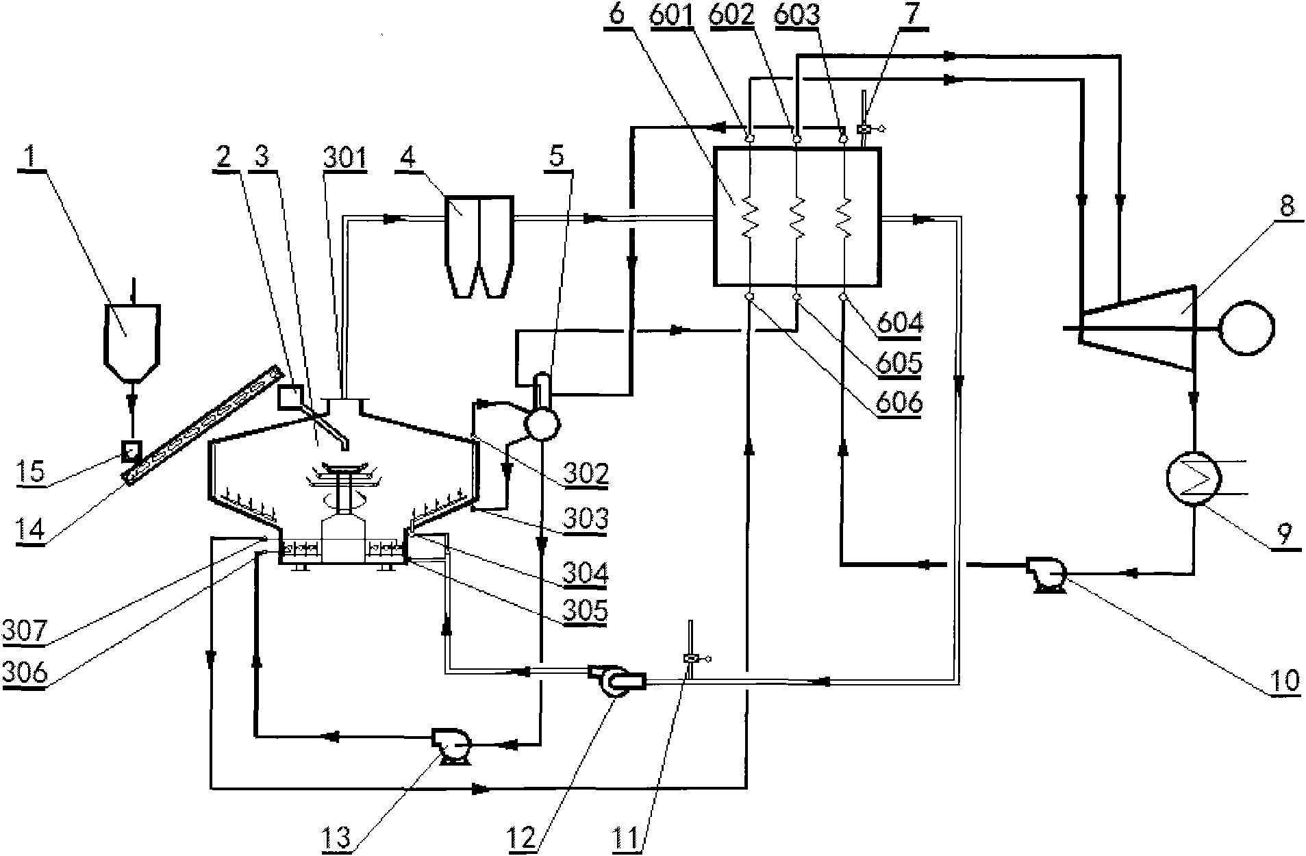 Metallurgical molten slag dry granulating and heat recovering system