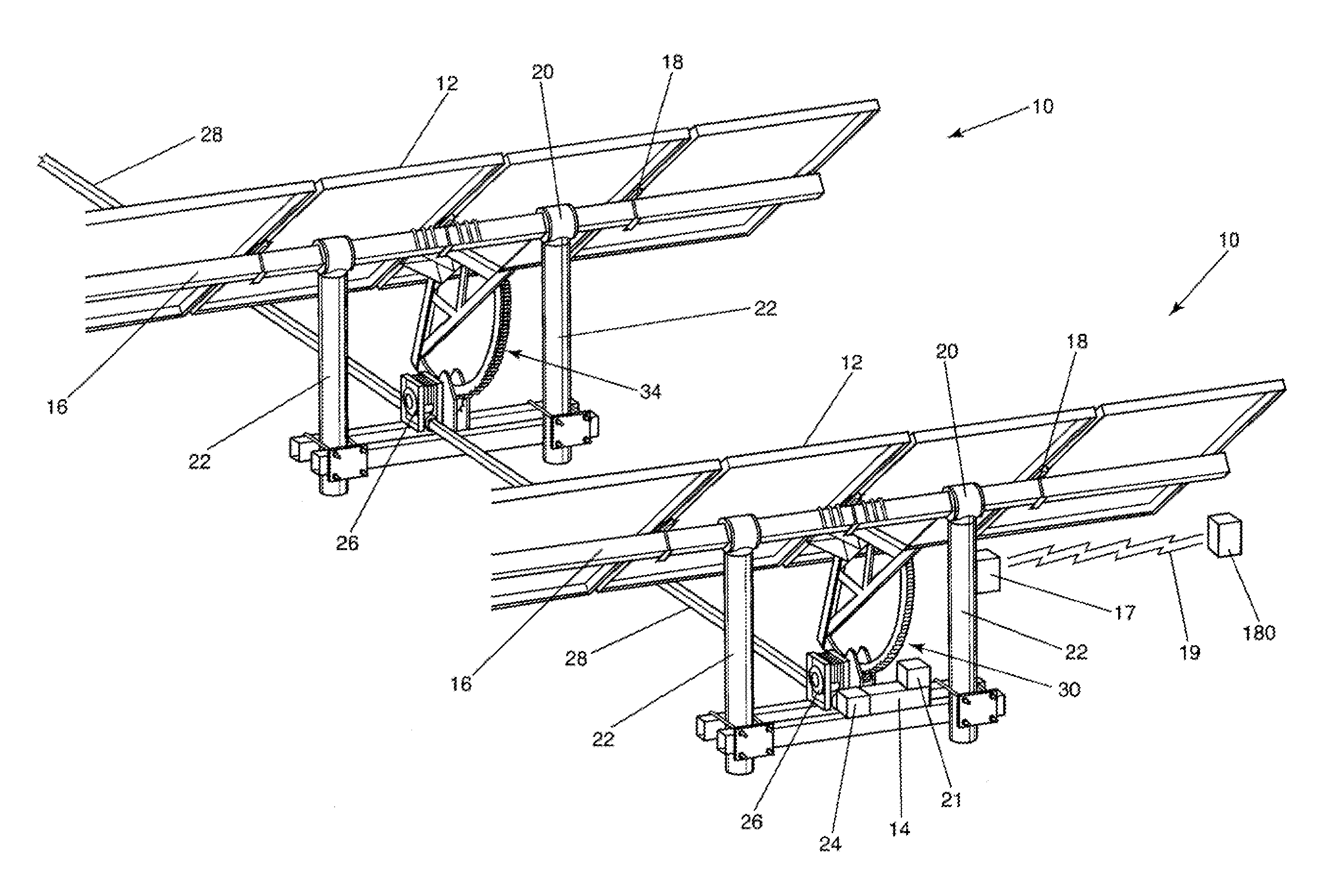 Single axis solar tracking system