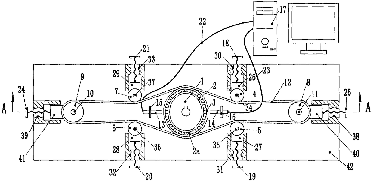 Flexible bearing fatigue life test device