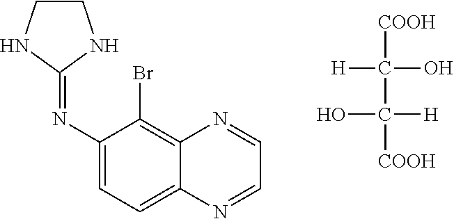 Fixed dose combination of bimatoprost and brimonidine