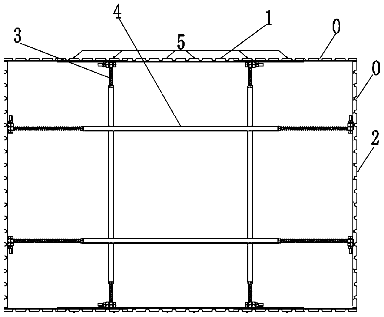 Variable cross-section hollow thin-wall pier telescopic steel bar jig frame and jig frame set