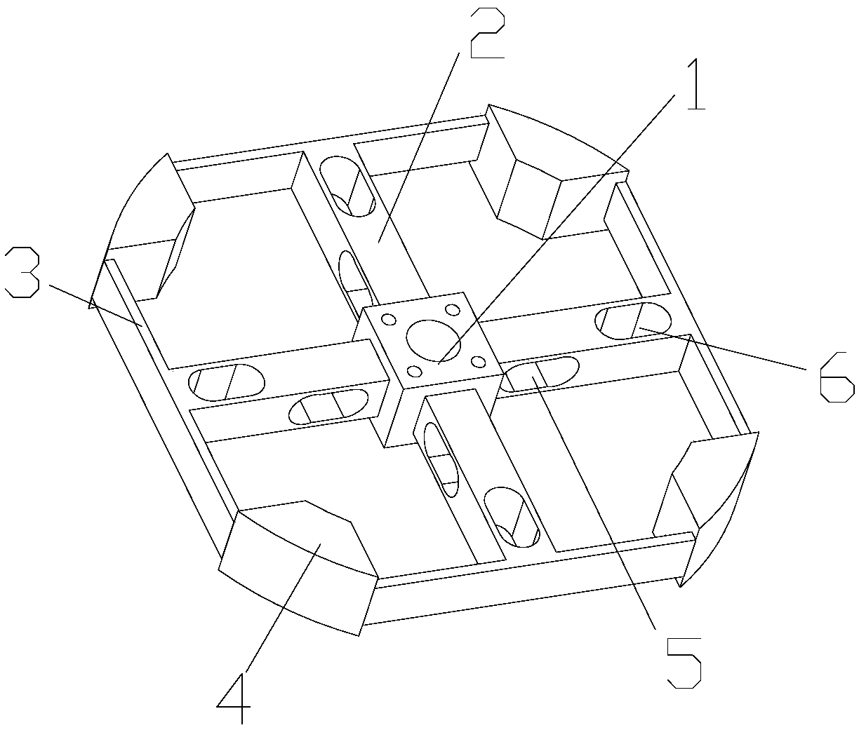 Cross-shaped beam-type six-dimensional force sensor elastic body