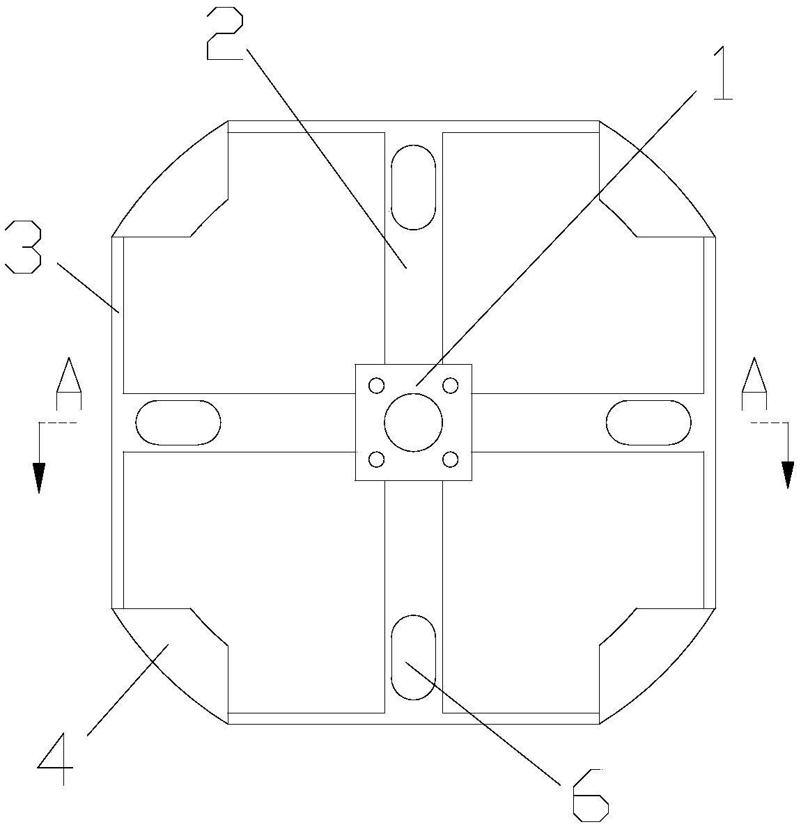 Cross-shaped beam-type six-dimensional force sensor elastic body