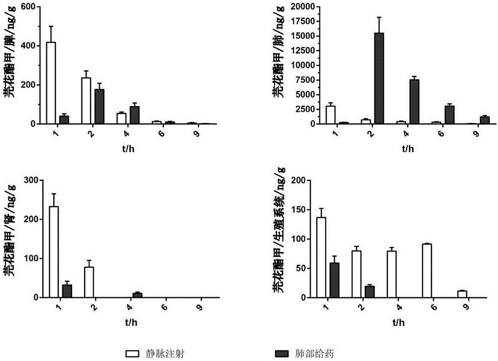 Dry powder inhalant with lung cancer-resistant activity