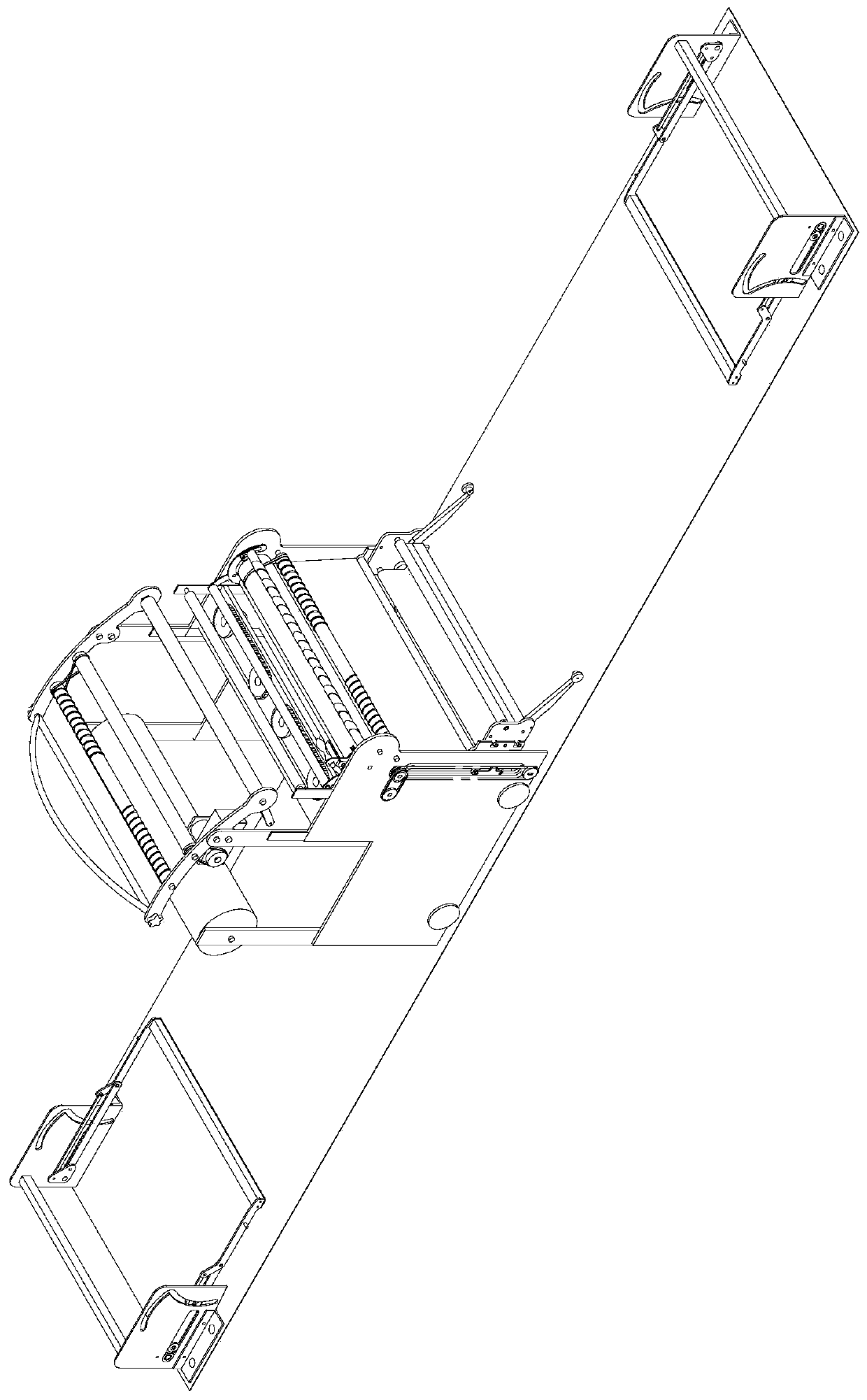 Moving device of roller, conveying mechanism and cloth paving machine