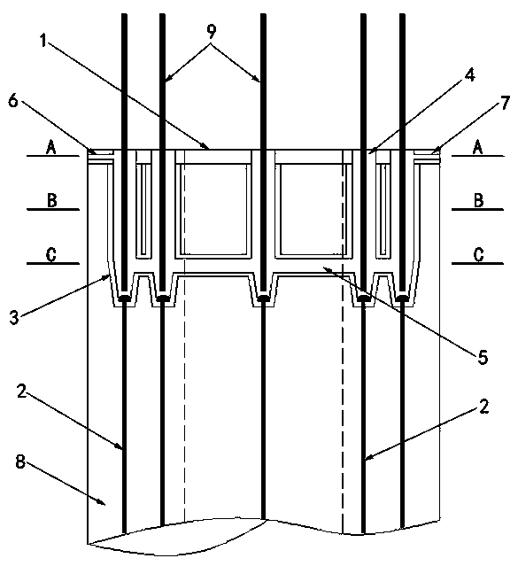 Sleeve end plate for achieving grouting connection and PHC pipe pile