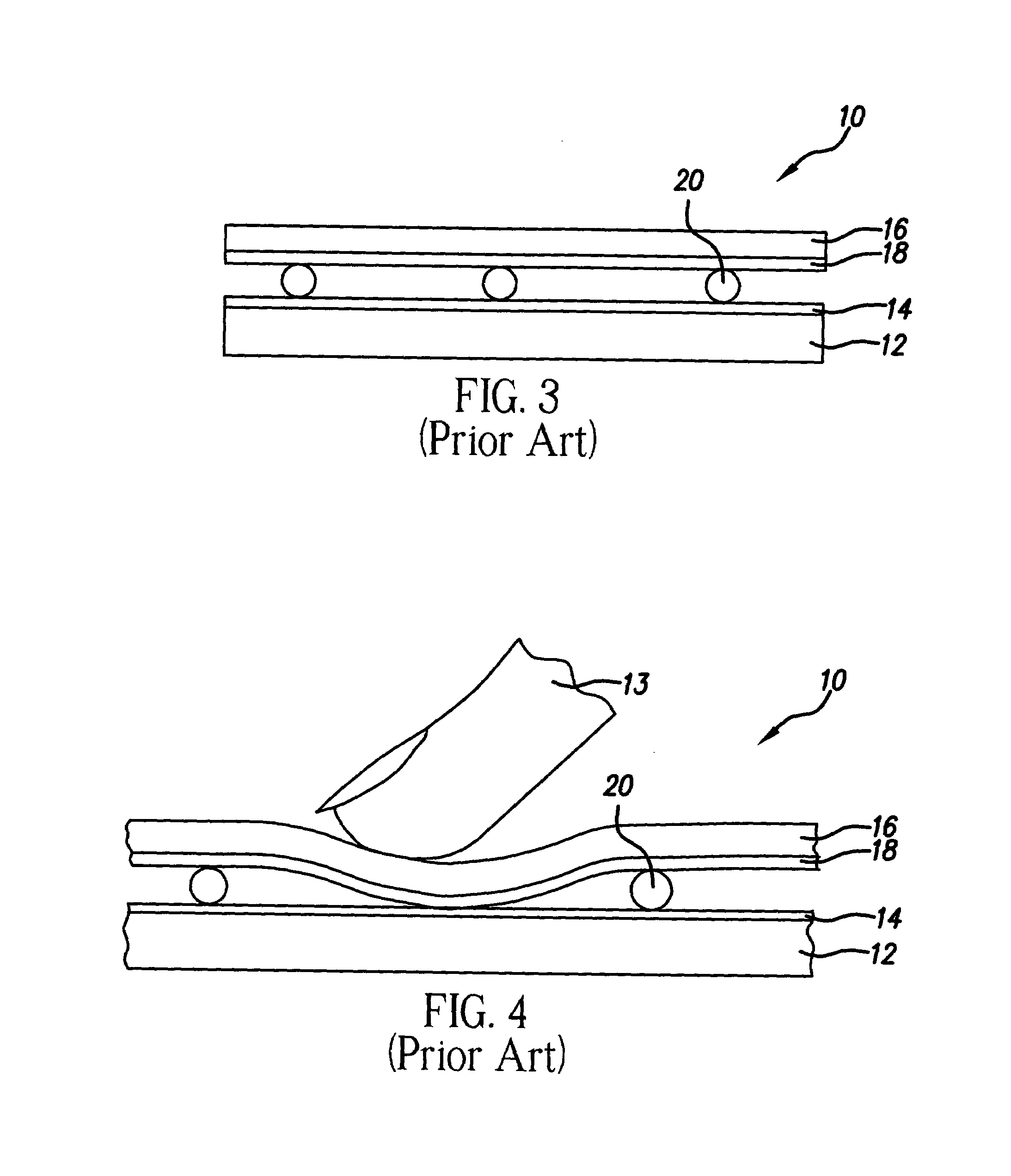 Resistive touch screen having conductive mesh