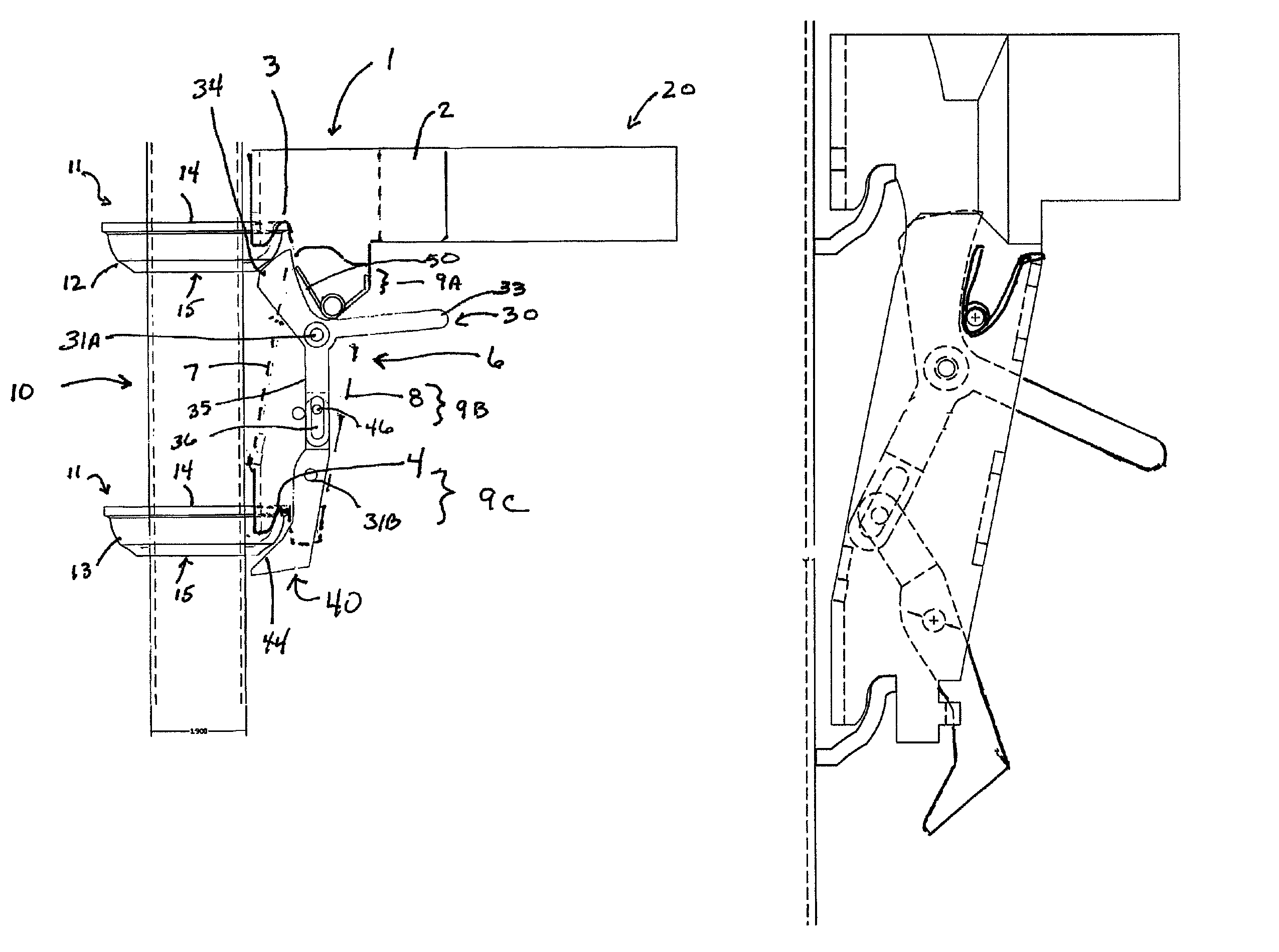 Double latched scaffold connector