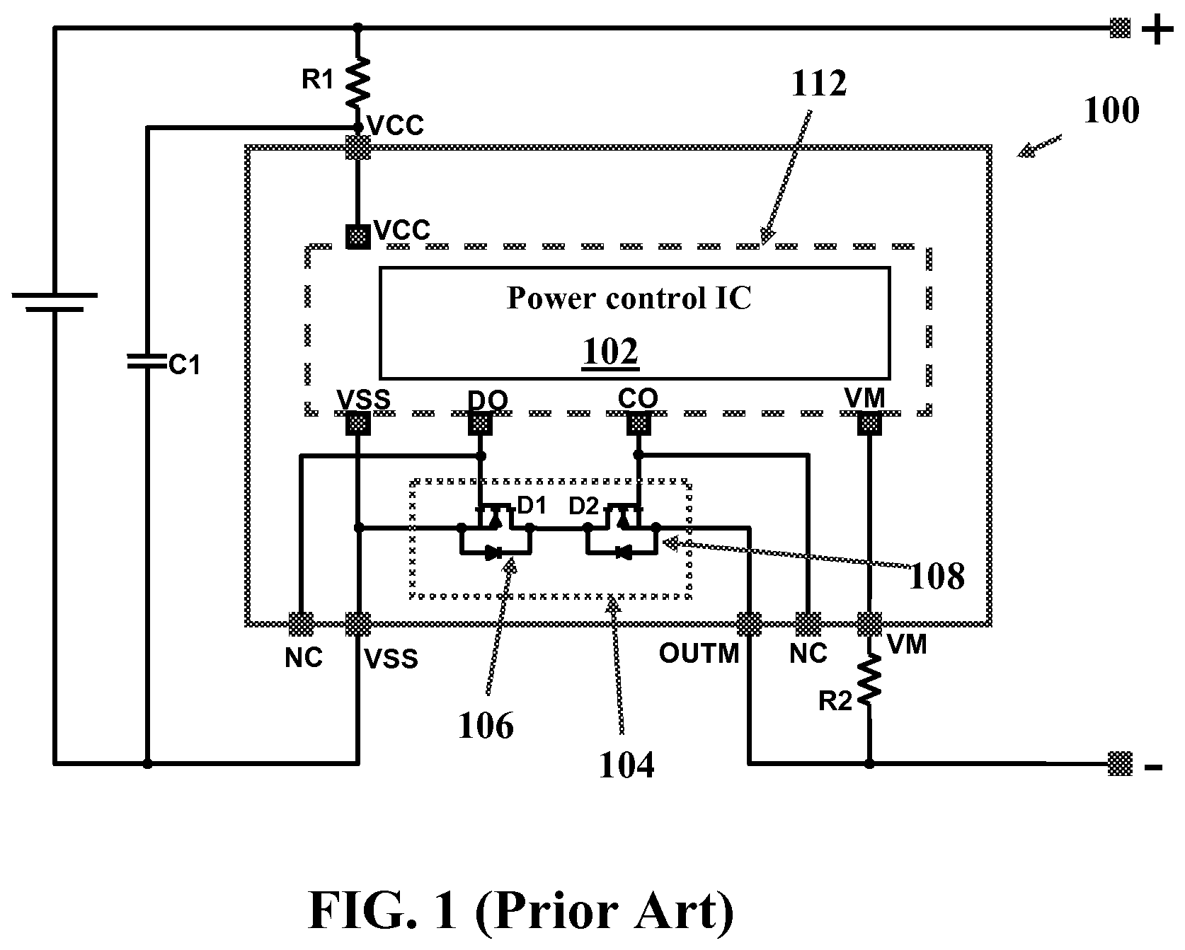 Stacked-die package for battery power management