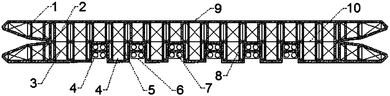 Particle damping three-way steady oscillation plate with combination of electromagnetic induction