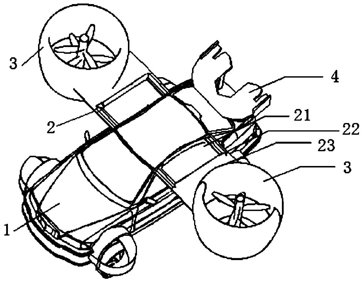 Flying car of tilting ducted structure