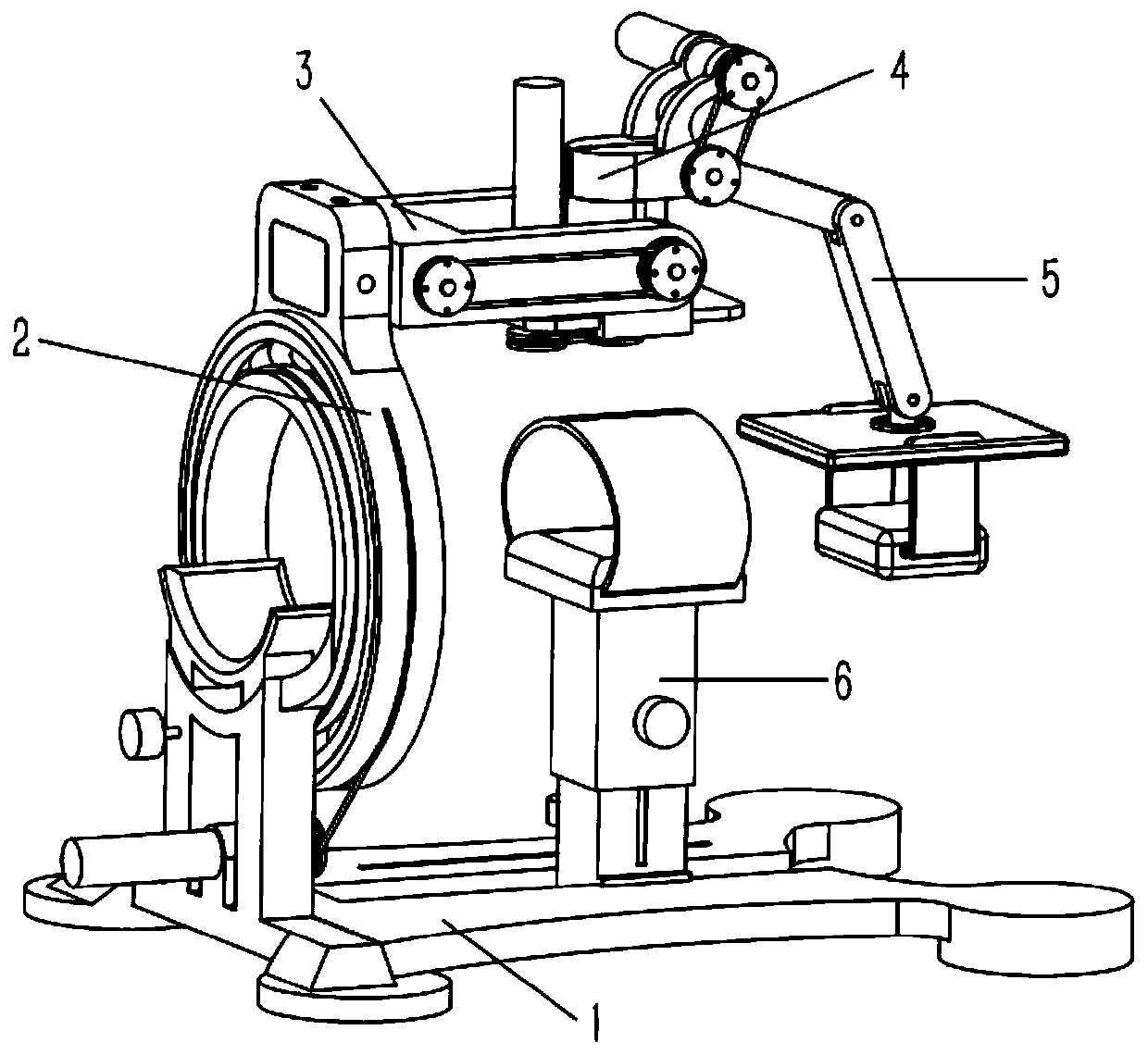 Wrist joint rehabilitation device self-adaptive to changes of human motion axis