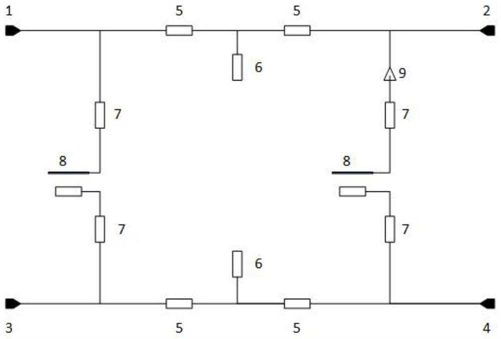 Full-open-circuit branch transmission line bandwidth-adjustable non-reflection filter which