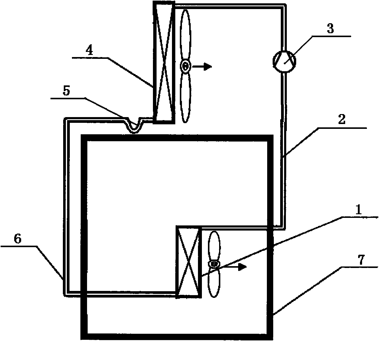 Heat radiator with air pump separate type thermosiphon for machine room or machine cabinet